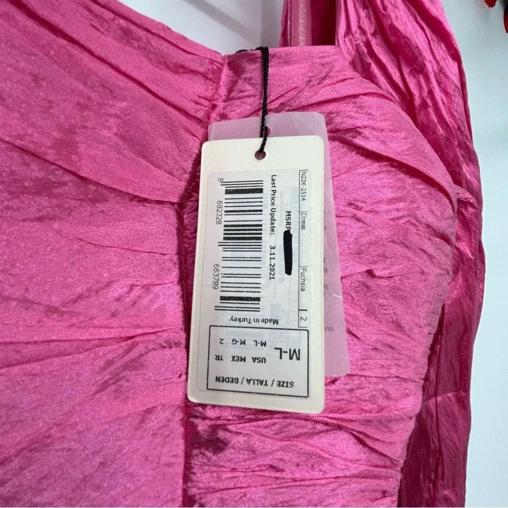 NOCTURNE NOCTURNE LIMITED EDITION BALLOON SLEEVE FUCHSIA DRAPED DRESS Size M / US 6-8 / IT 42-44 - 4 Thumbnail