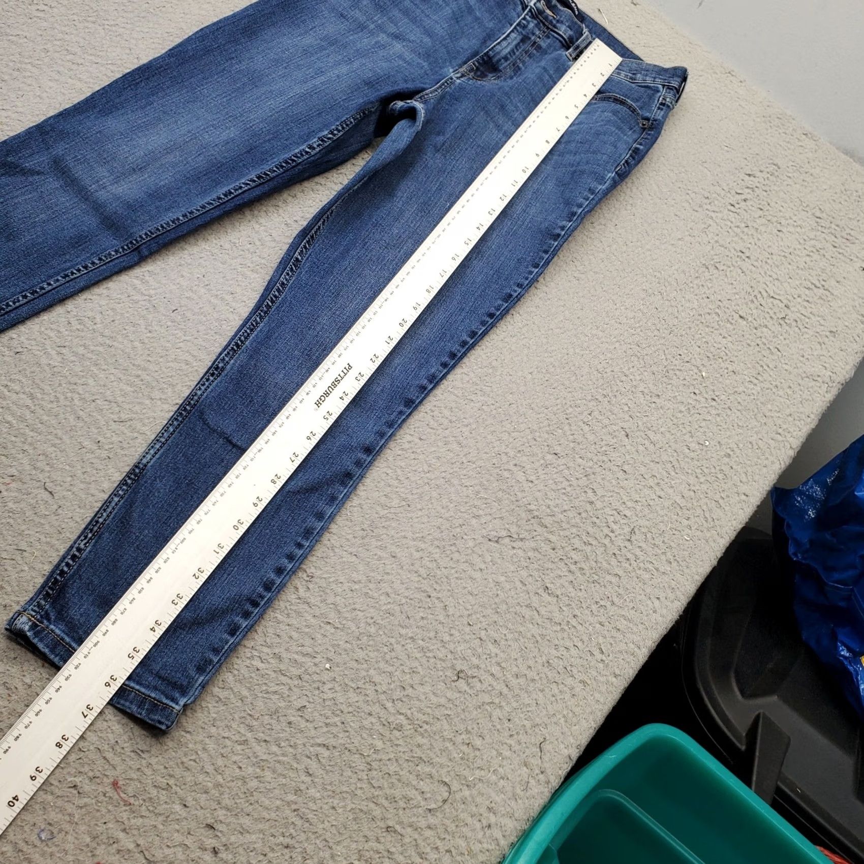 Calvin Klein Calvin Klein Jeans Womens Blue Denim 5 Pocket Super Stretch Grunge Straight Size 32" / US 10 / IT 46 - 3 Thumbnail