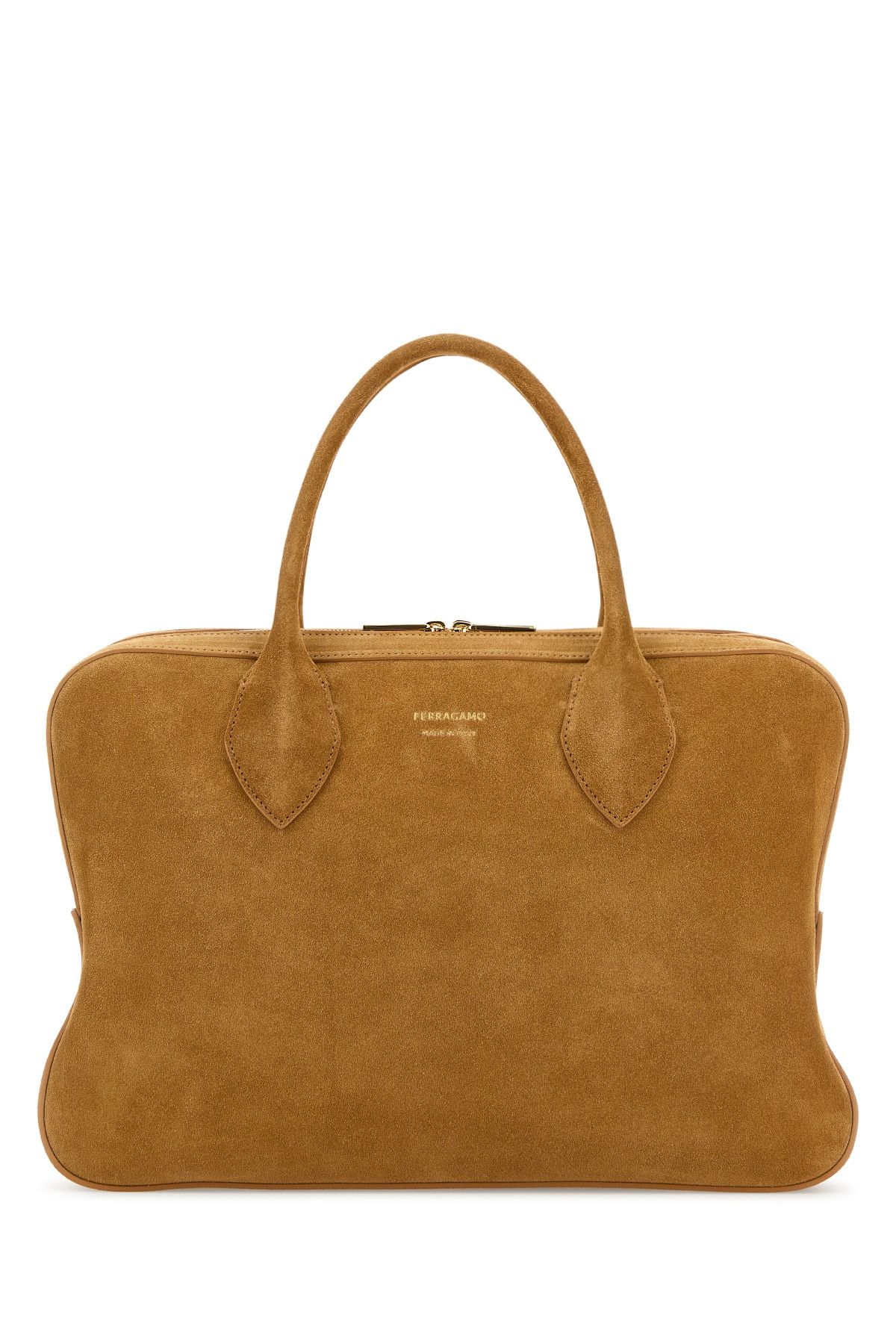 Salvatore Ferragamo Camel Suede Medium Handbag Size ONE SIZE - 1 Thumbnail