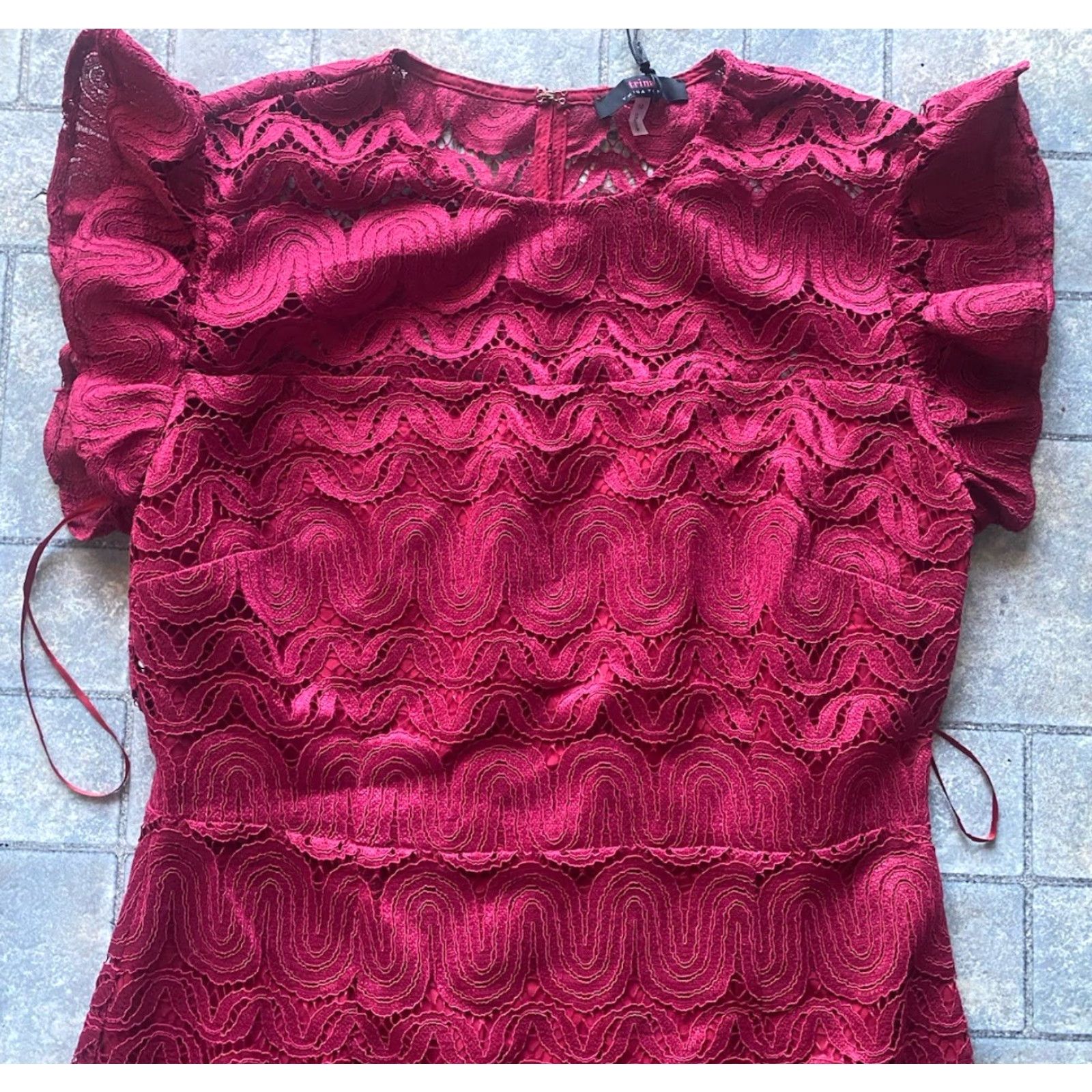 Trina Turk New Trina Turk Dress Red Women's 10 Lace Size L / US 10 / IT 46 - 3 Thumbnail