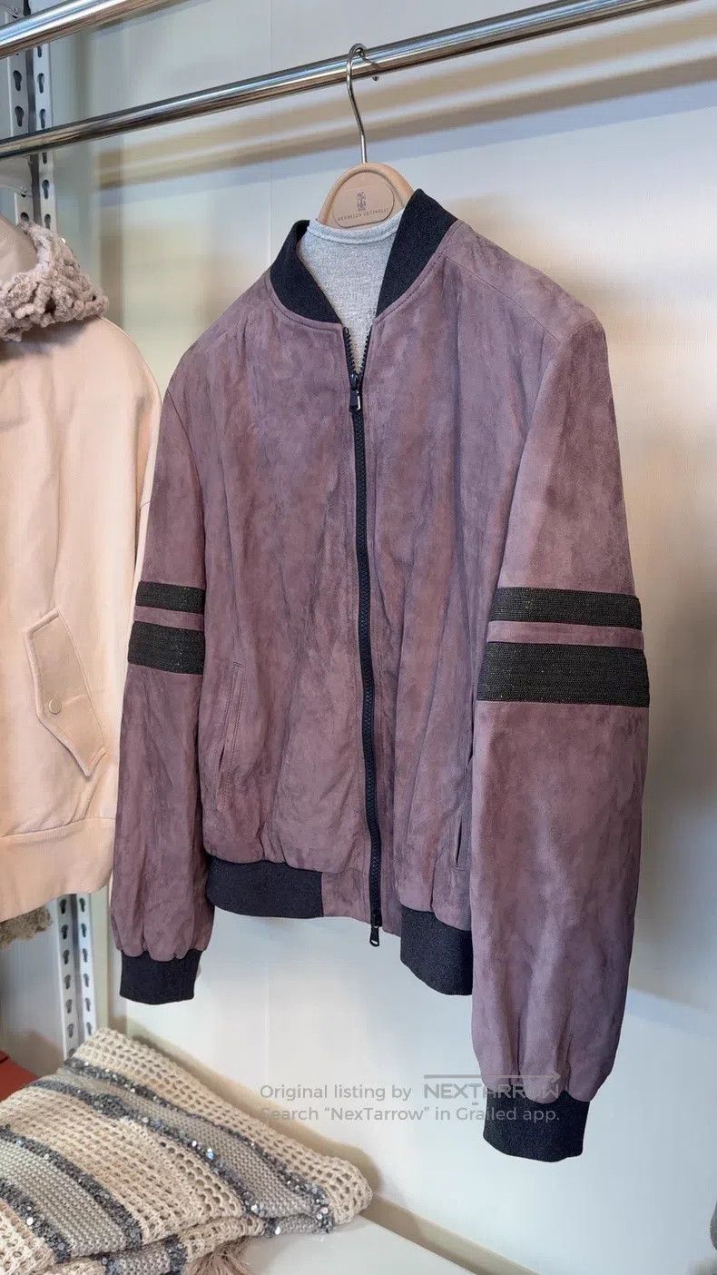 Brunello Cucinelli Brunello Cucinelli Suede Baseball Jacket Leather Coat Size XS / US 0-2 / IT 36-38 - 4 Thumbnail