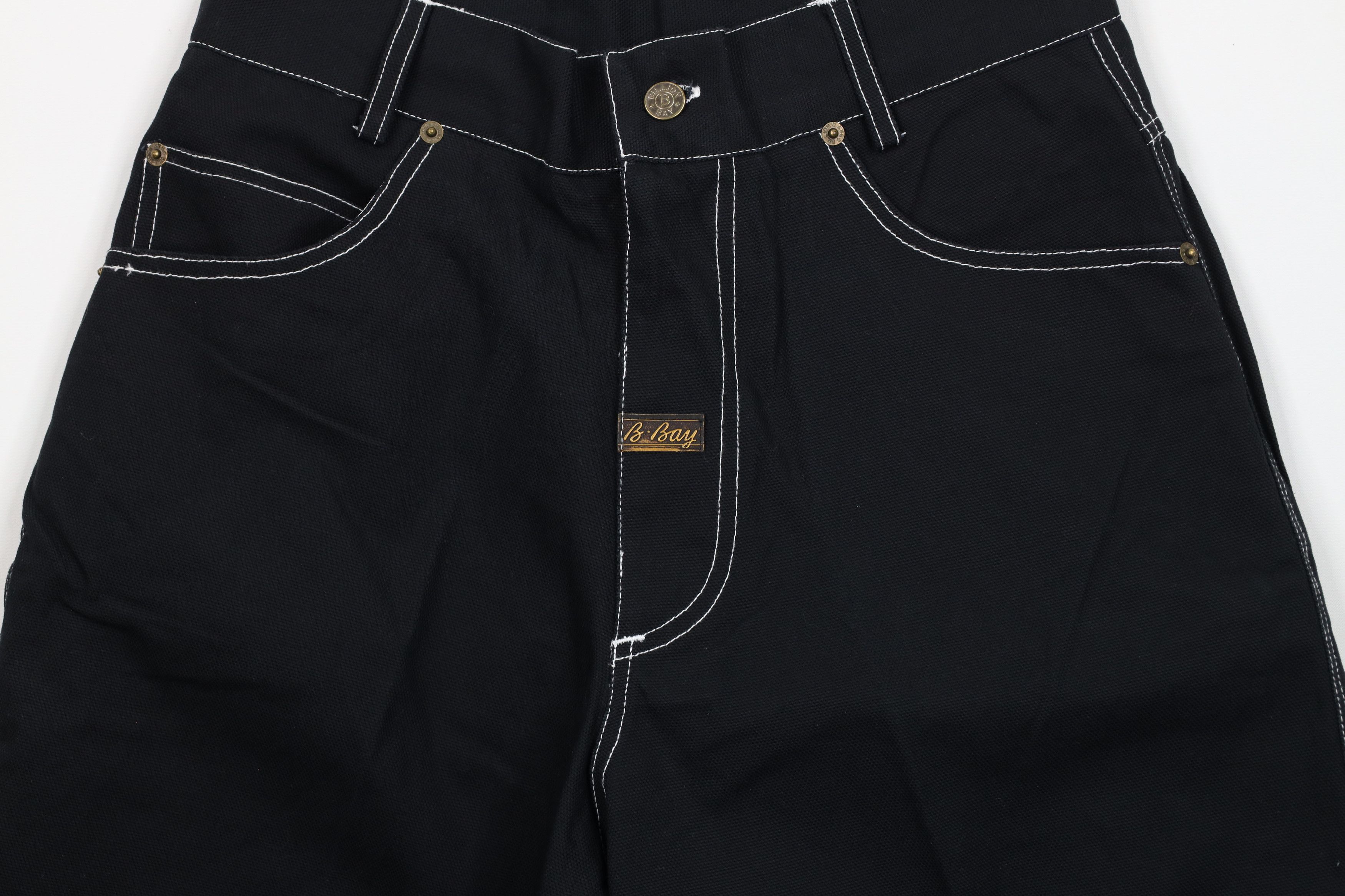 Vintage Deadstock Vintage 90s Streetwear Canvas Shorts Black Cotton Size US 30 / EU 46 - 3 Thumbnail