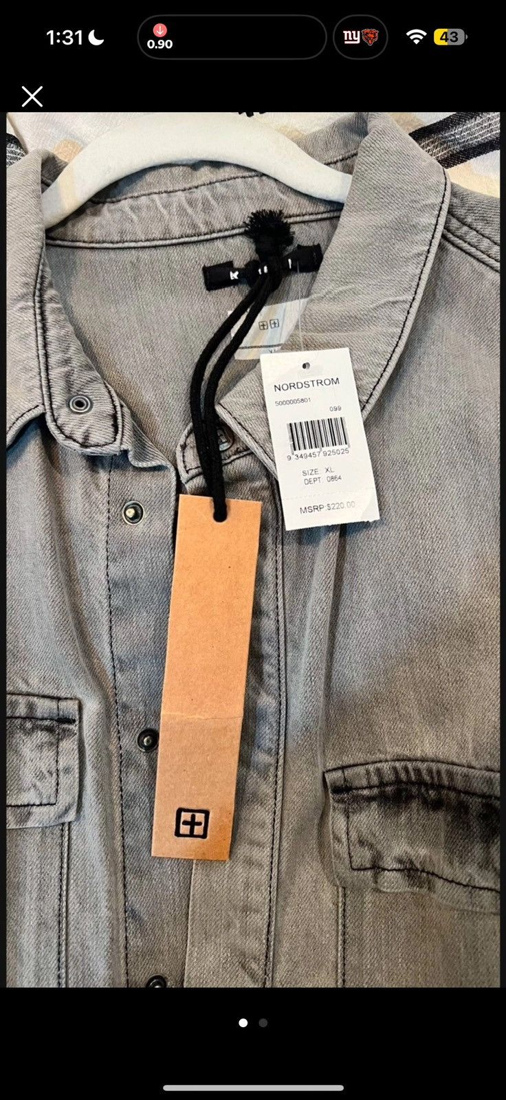 Ksubi Ksubi Grey to Black Dip Dye Denim Shirt Size US XL / EU 56 / 4 - 2 Thumbnail