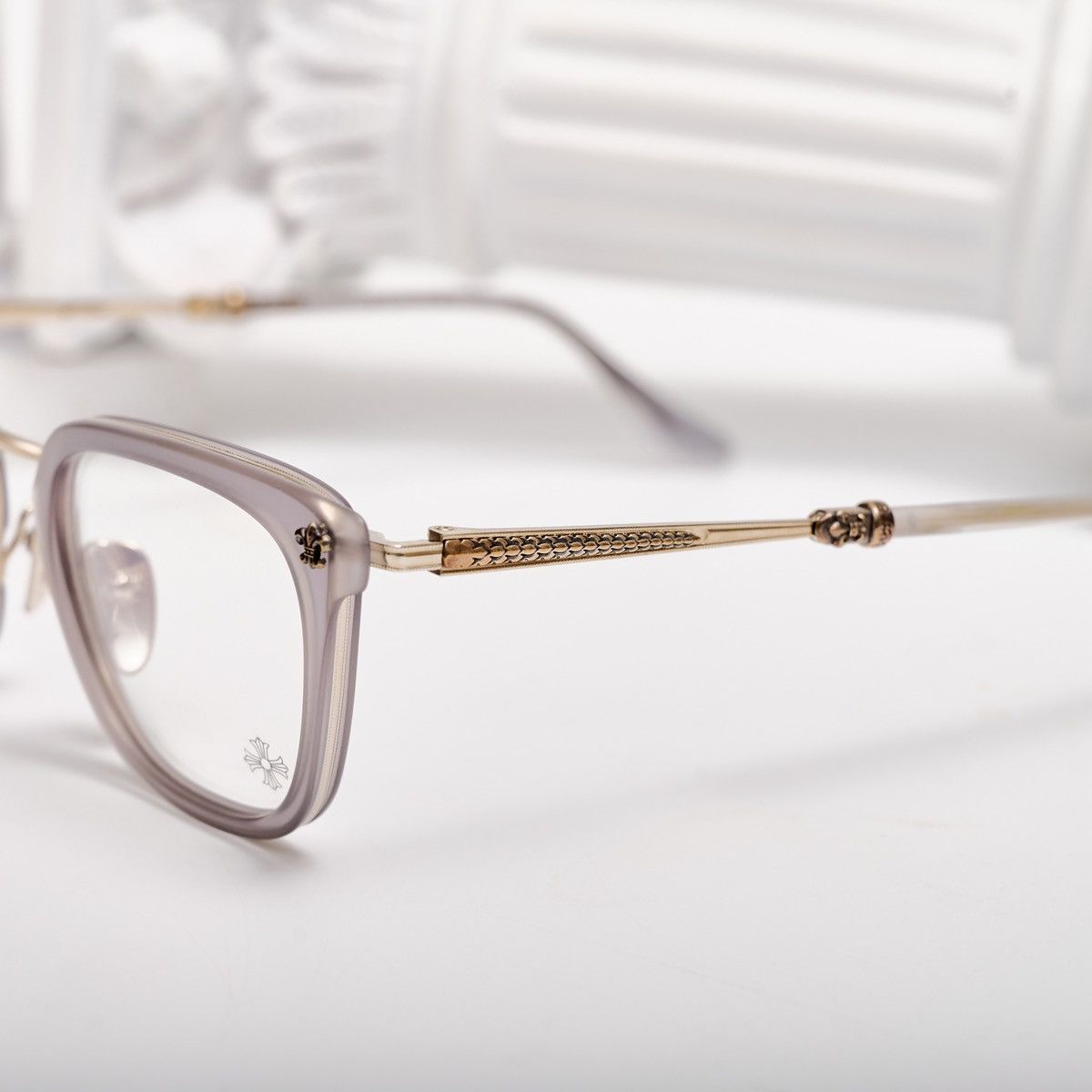 Chrome Hearts CHROME HEARTS STRAPADICTOME MATTE GRAPHITE /SHINY SILVER GLASSES Size ONE SIZE - 3 Thumbnail