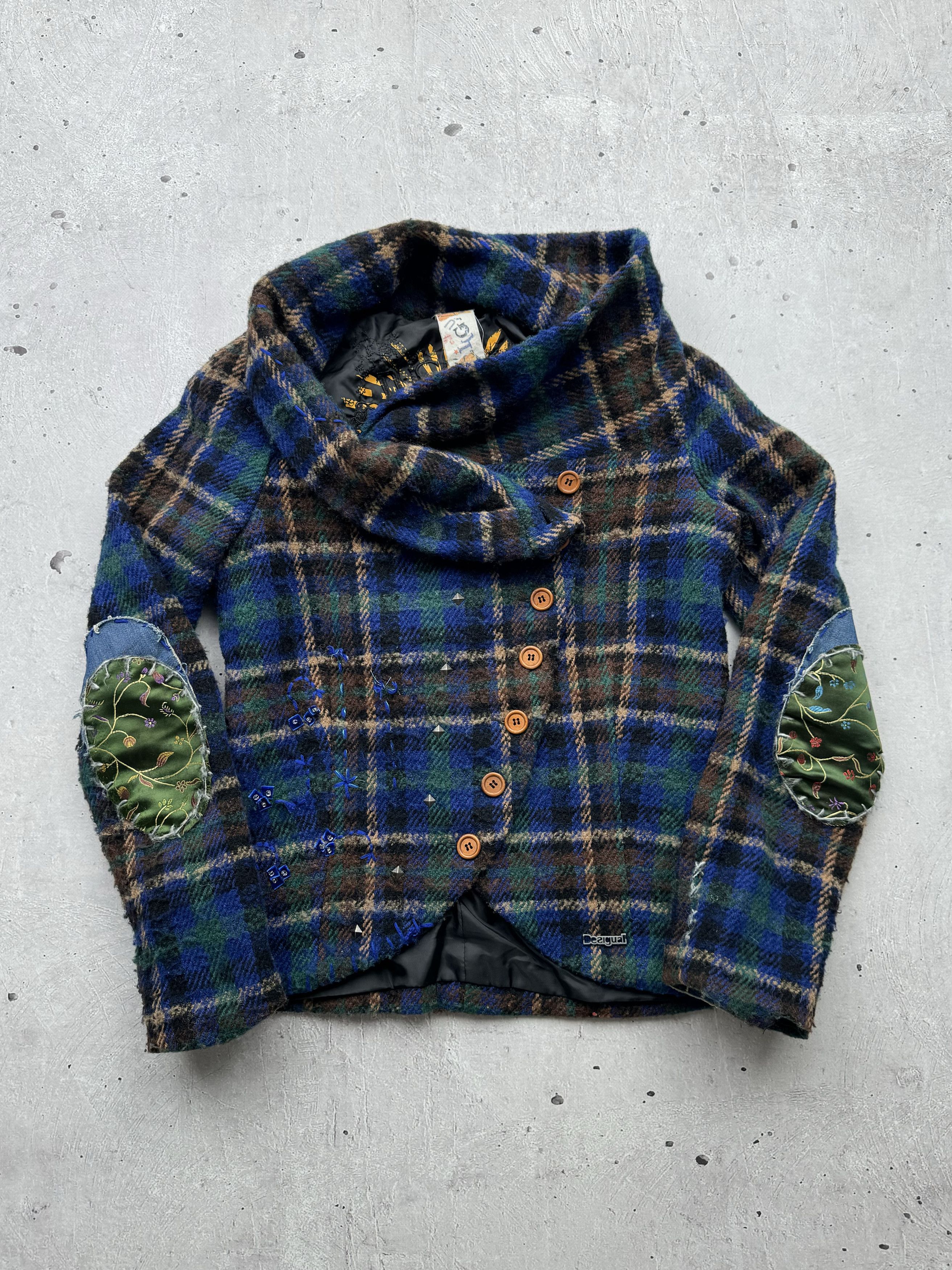 Desigual × Vintage Desigual Vintage Asymmetrical Wool Jacket Size S / US 4 / IT 40 - 1 Thumbnail