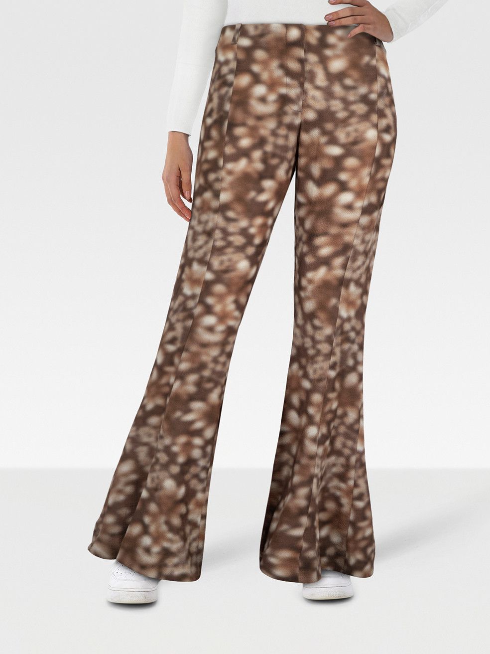 Acne Studios Brown Abstract Pattern Flared Trousers Size 28" / US 6 / IT 42 - 1 Thumbnail