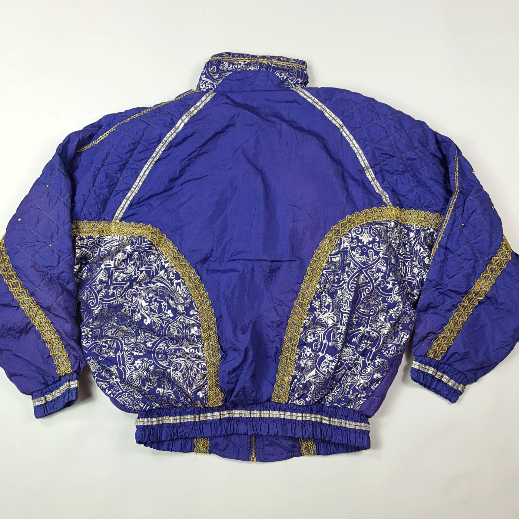 Vintage VINTAGE Purple Gold Women's Small Tracksuit Top Full Zip Up Jacket Windbreaker Size S / US 4 / IT 40 - 7 Thumbnail