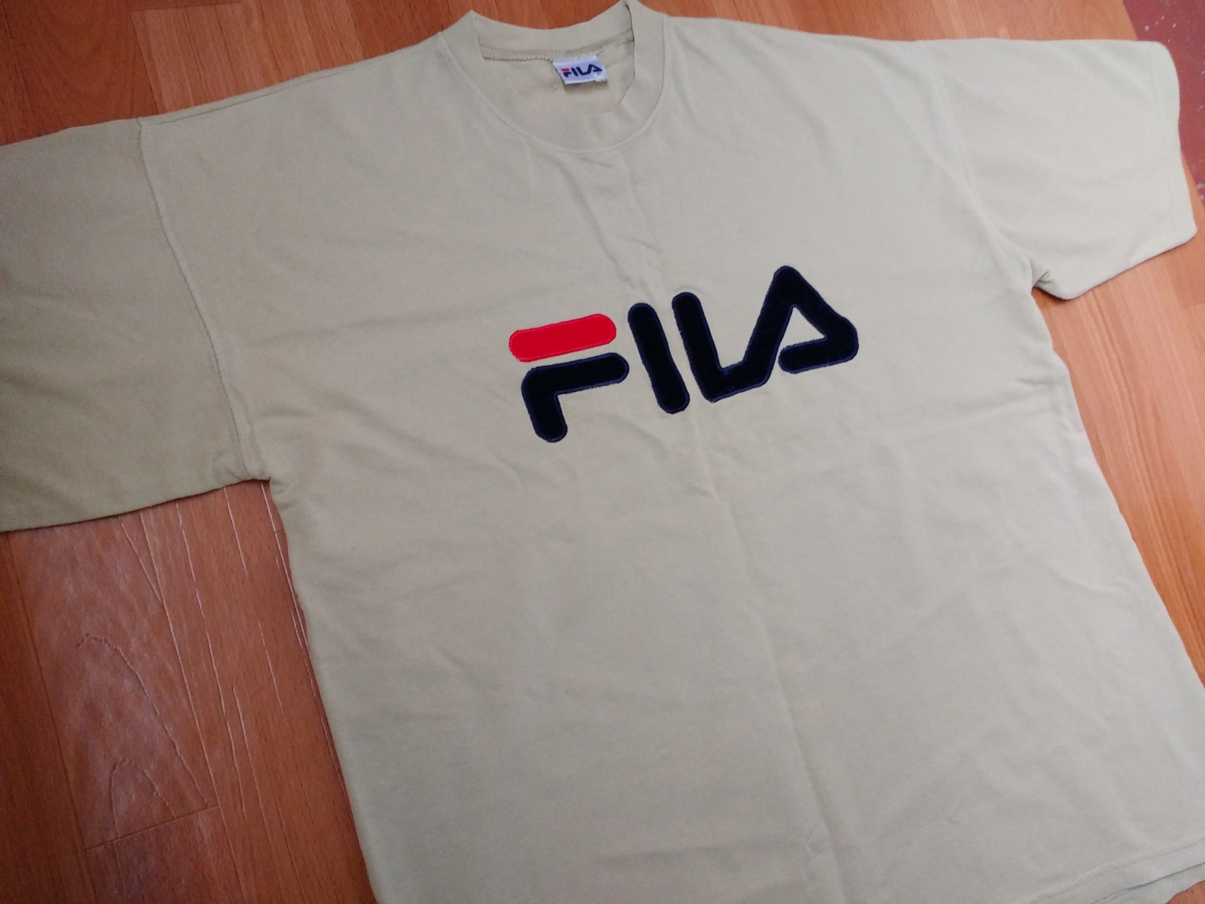 Fila FILA t-shirt, beige vintage basketball jersey 90s hip hop XL Size US XL / EU 56 / 4 - 4 Thumbnail