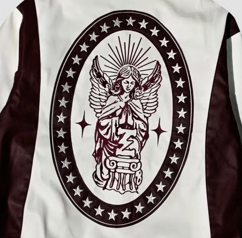 Other Leather jacket nauthy white maroon streetwear Size US XL / EU 56 / 4 - 3 Thumbnail