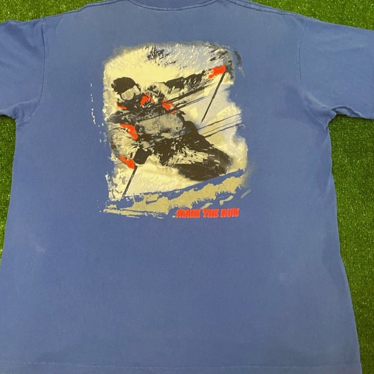Marlboro VINTAGE Marlboro Ski Outdoor Make The Run VTG Shirt Mens XL Blue 90s 1990s Short Sleeve Shirt Mens Size US XL / EU 56 / 4 - 4 Thumbnail