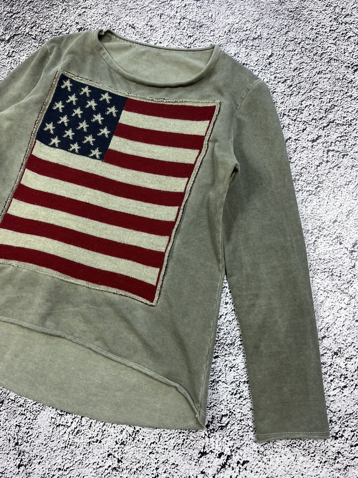 Vintage Vintage Y2K Faded Ralph Vibe USA Knit Flag sweatshirt Size L / US 10 / IT 46 - 3 Thumbnail