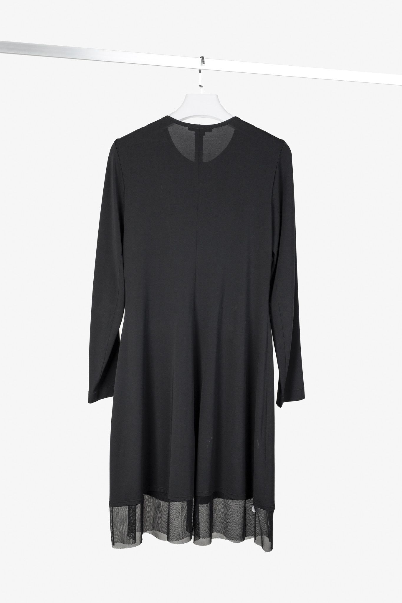 Marie Saint Pierre Marie Saint Pierre Black Sequin-Stripe Mesh-Hem Dress Size L / US 10 / IT 46 - 2 Thumbnail