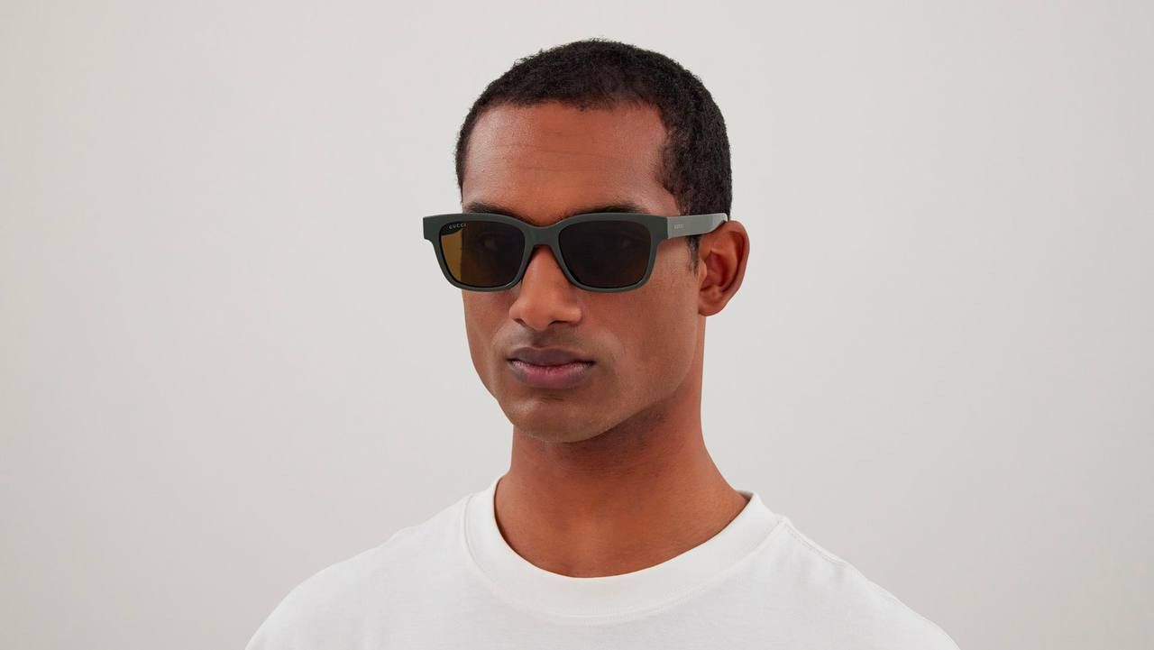 Gucci Gucci GG1716S 003 Sunglasses Grey Square Frame, Grey Lenses Size ONE SIZE - 3 Thumbnail
