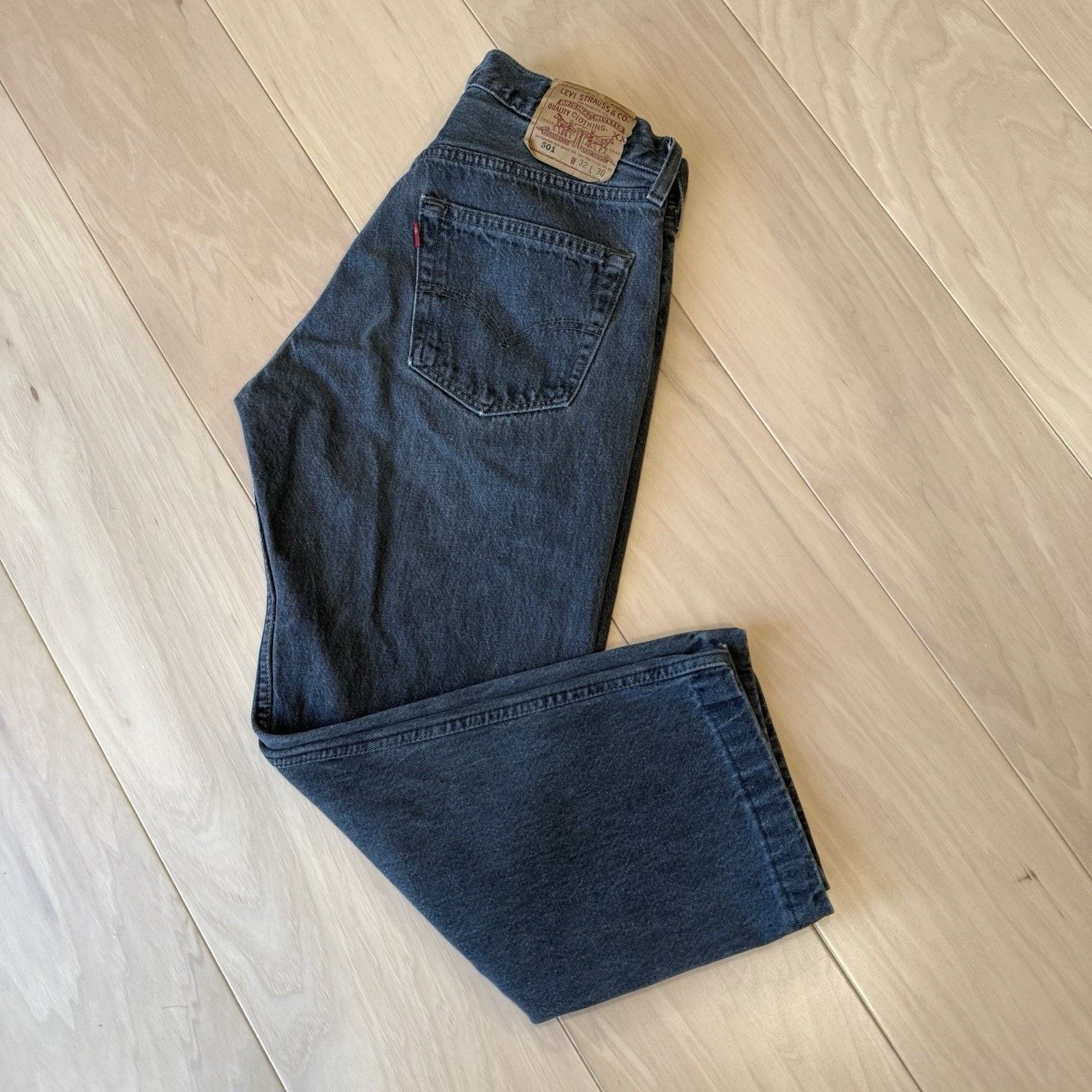 Levi's × Vintage Vintage Levis 501 Jeans 30 Black Made In USA 90s Straight Size US 30 / EU 46 - 11 Thumbnail