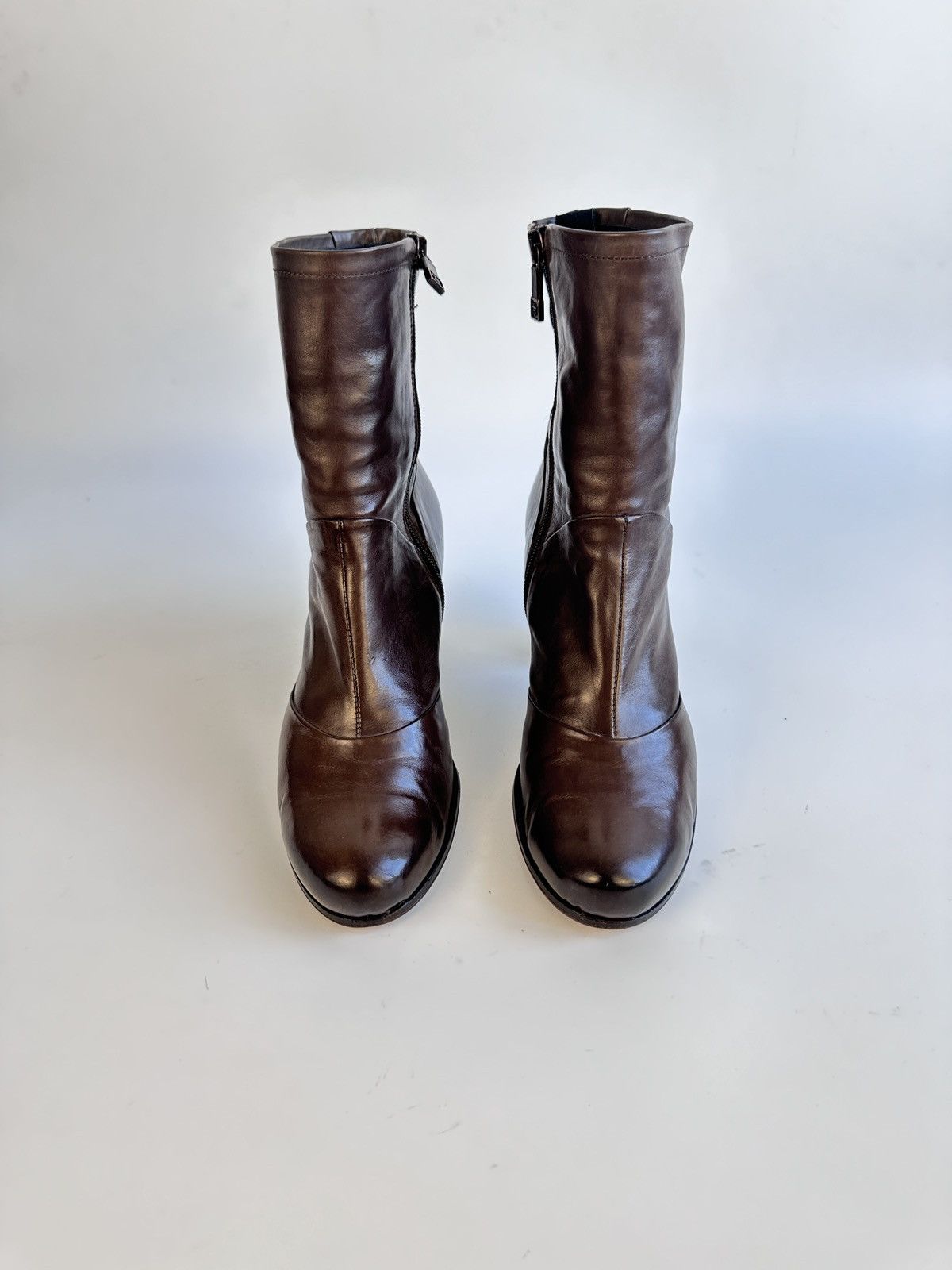 Other Alberto Fermani Brown Leather Ankle Boots Heels Size 37 Size US 7 / IT 37 - 4 Thumbnail