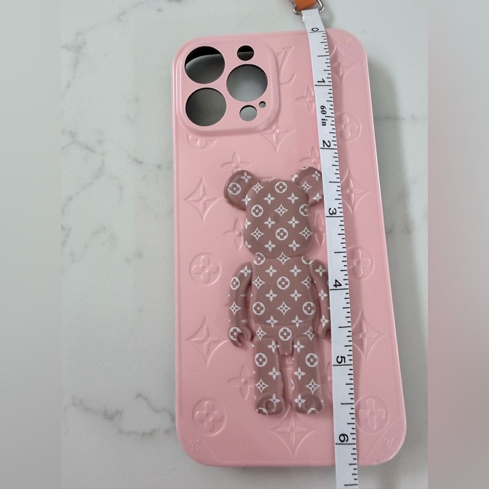 Other iPhone 13 Pro Max Pink Designer Phone Case with Bear Motif Size ONE SIZE - 3 Thumbnail