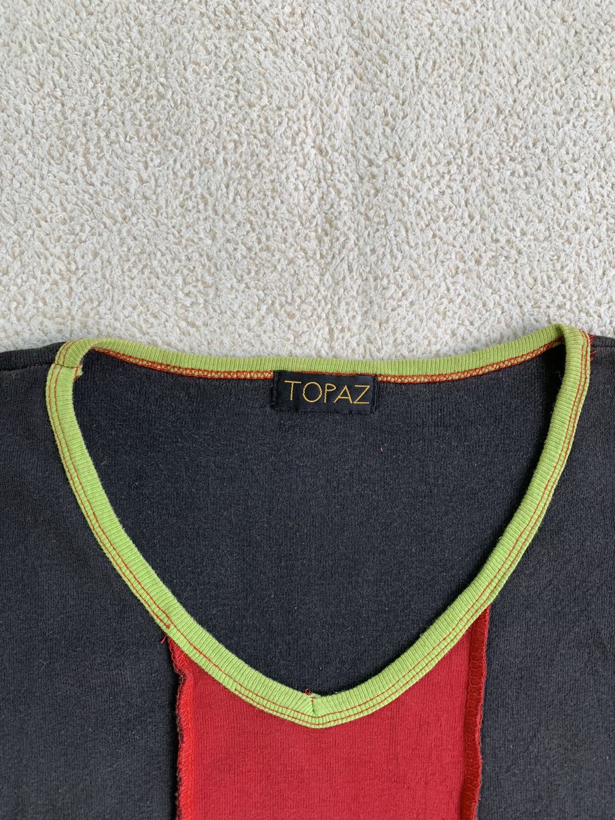 Japanese Brand vtg 90s Topaz Reworked Multicolor Tshirt Size XL / US 12-14 / IT 48-50 - 4 Thumbnail
