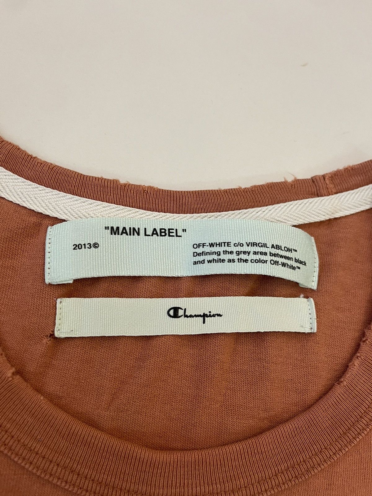 Champion × Off-White Off White X Champion Tee Brown Black Size US XL / EU 56 / 4 - 9 Thumbnail