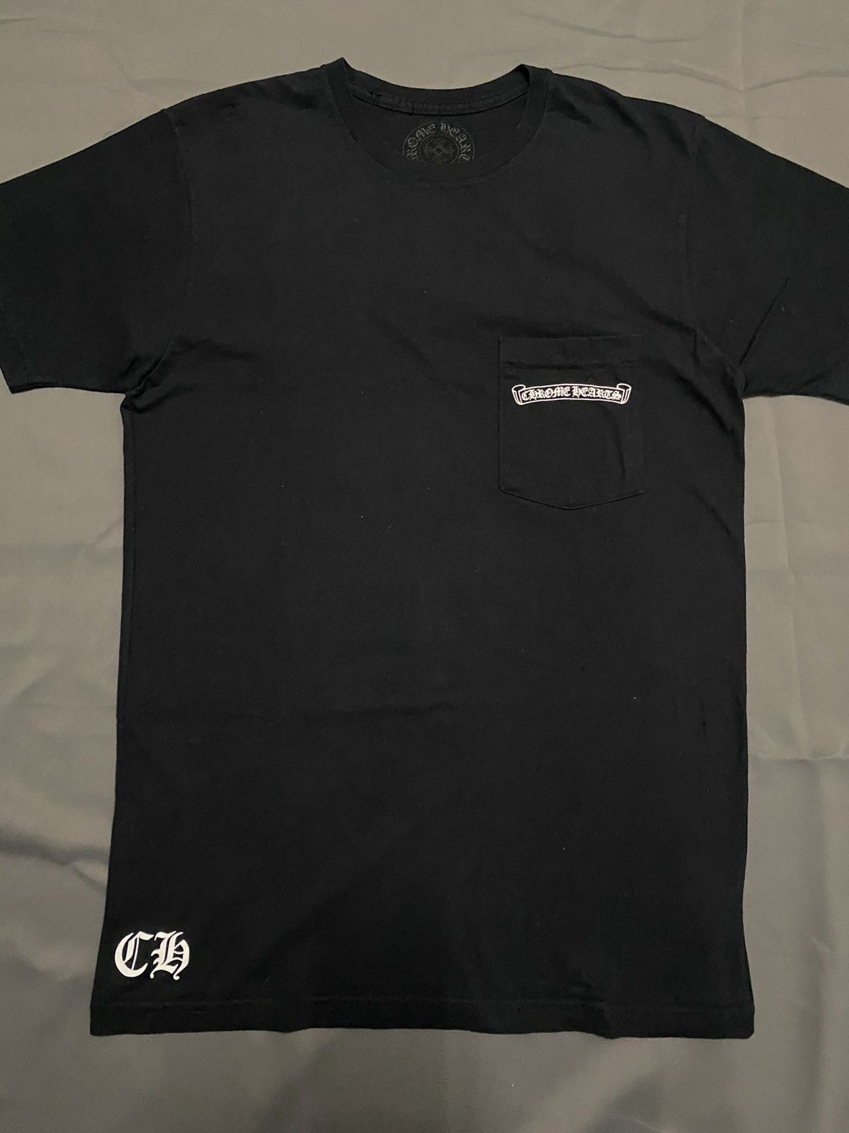 CHROME HEARTS◆Short Sleeve Pocket Crew T-shirt Black Chrome Hearts Black Short Sleeve Pocket Tee - WyCo Vintage