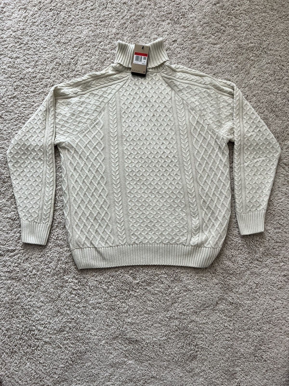 Nike Nike Life Cable Knit Turtleneck Sweater Bone Size US L / EU 52-54 / 3 - 6 Thumbnail