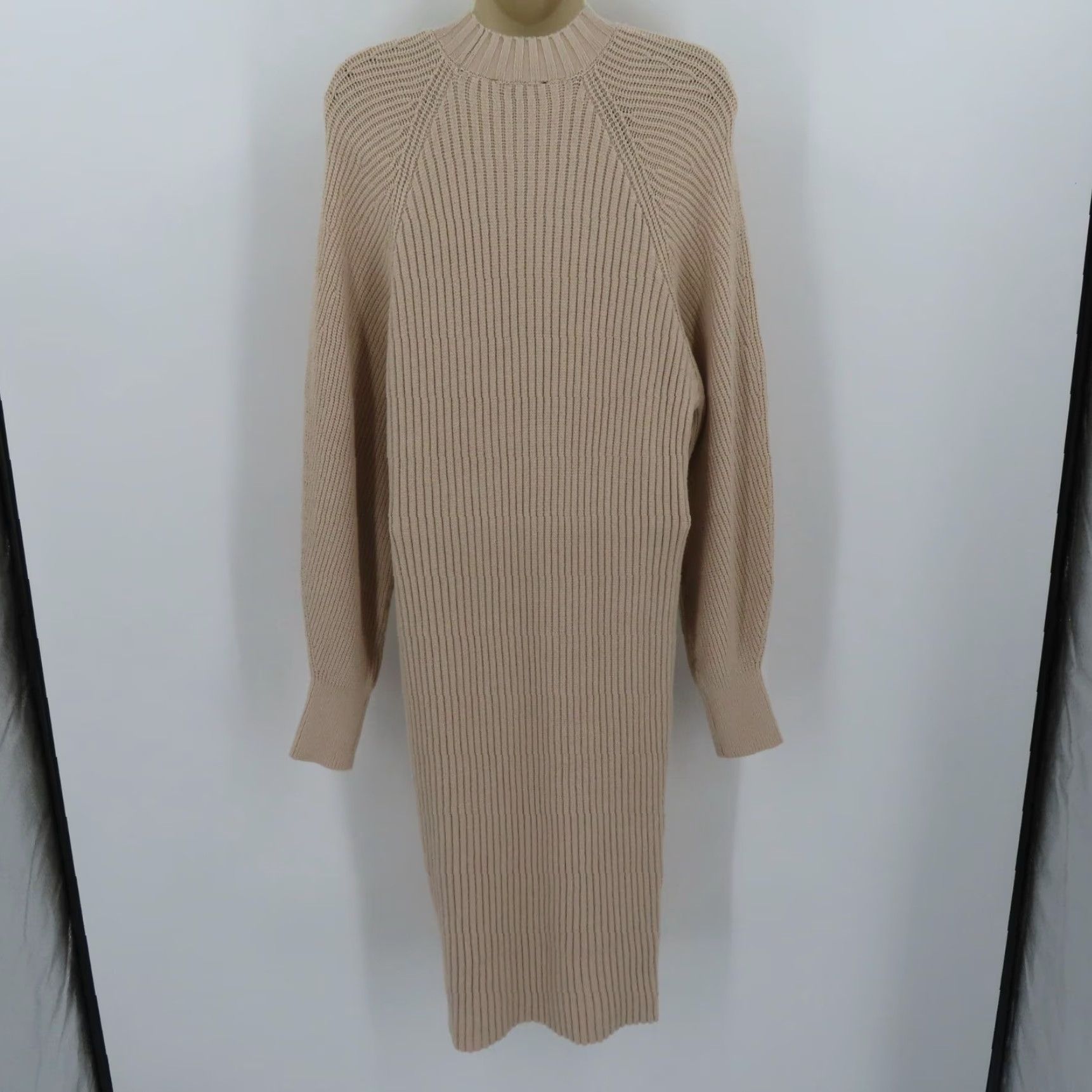 Express Express XS Beige Crewneck Knit Sweater Dress Womens Long Sleeve Midi Casual Formal Workwear Size XS / US 0-2 / IT 36-38 - 5 Thumbnail