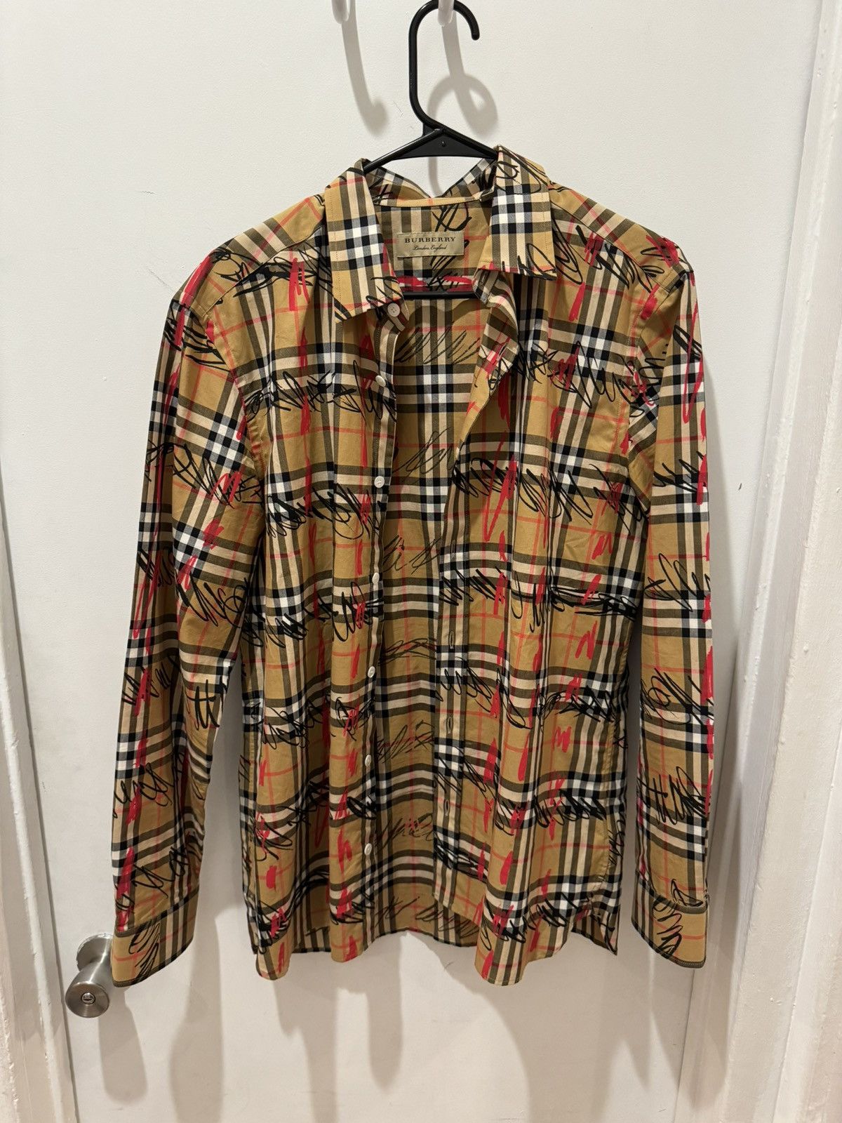 Burberry Brit Scribble shops Plaid Button Down