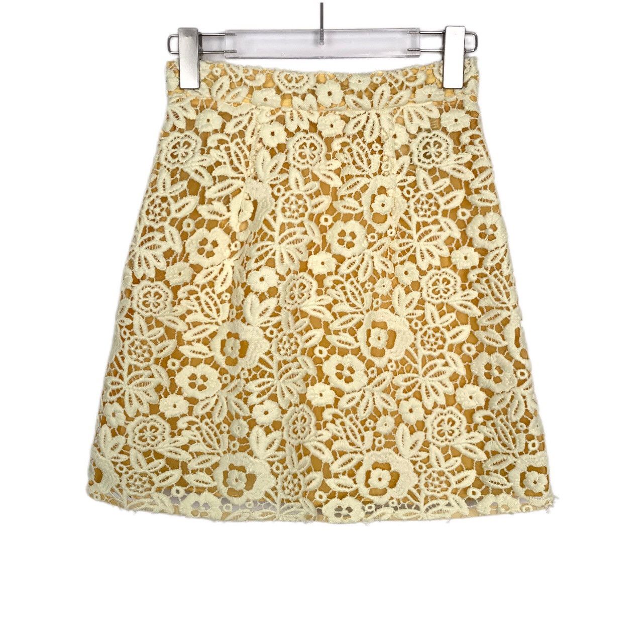 Miu Miu Miu Miu Pale Yellow Hollow Out Casual Skirt K26WX Size 25" / US 0 / IT 36 - 2 Thumbnail