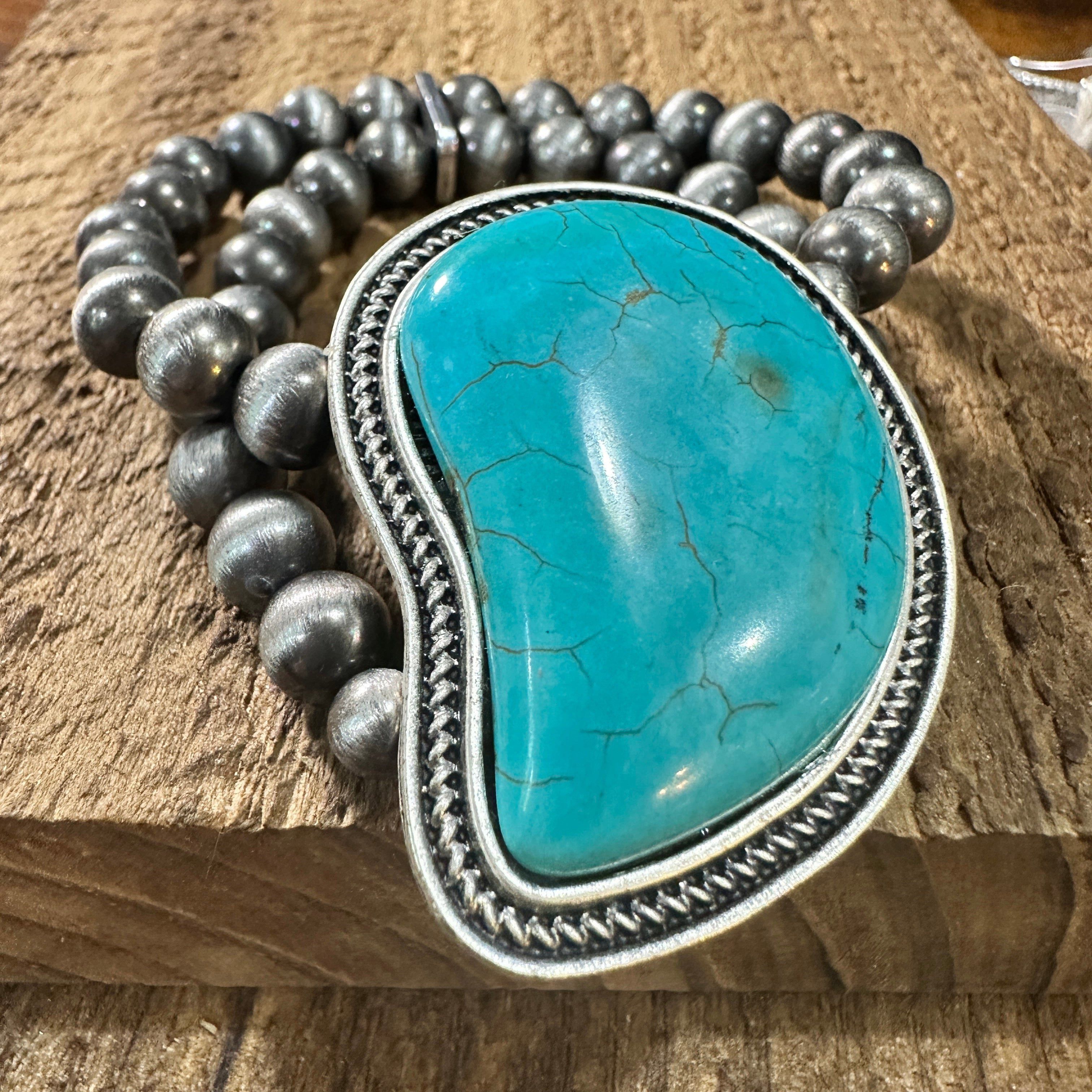 Other Handmade Turquoise Stretch Beaded Bracelet for Fashion Lover Size ONE SIZE - 5 Thumbnail