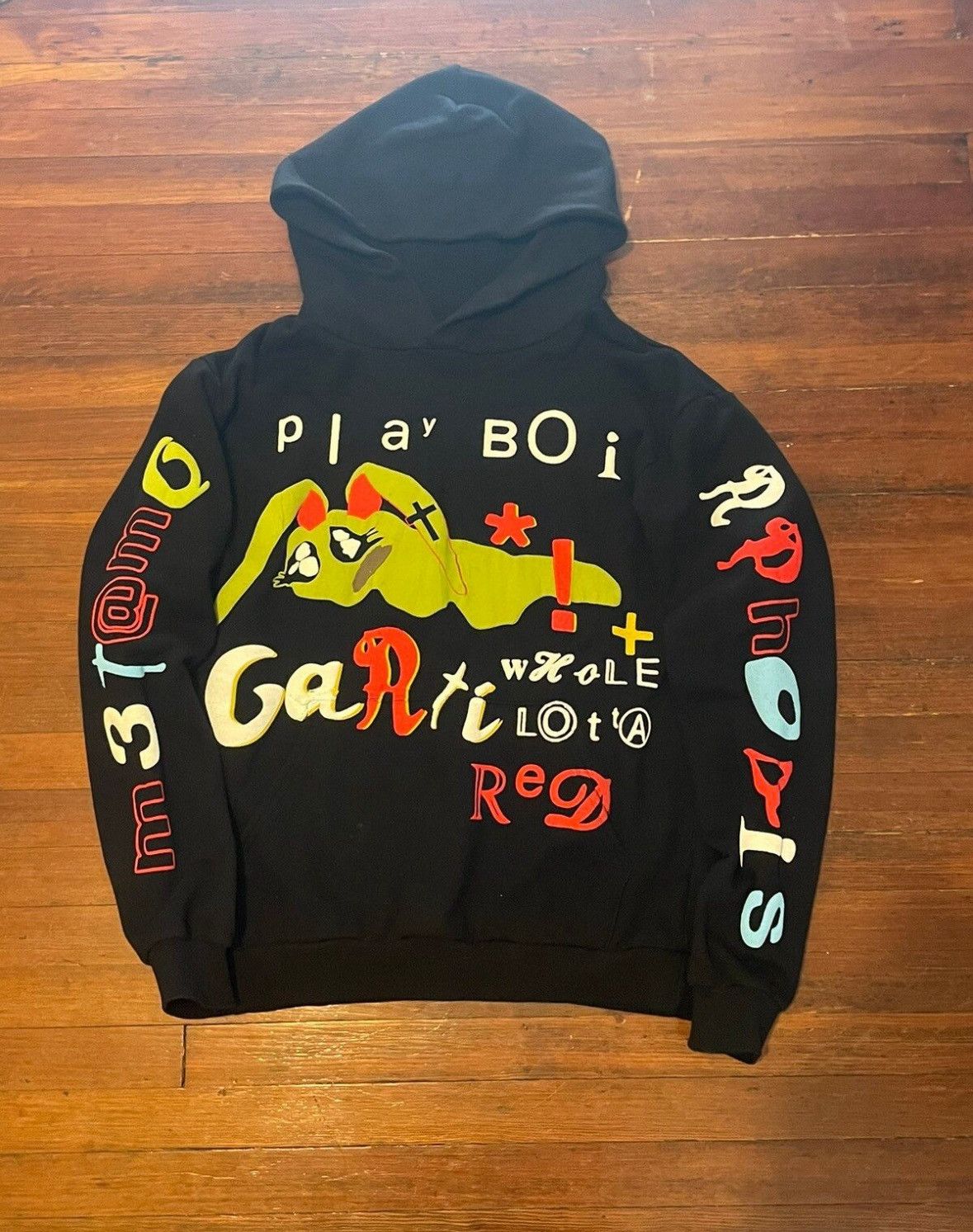image of Cactus Plant Flea Market x Playboi Carti Cpfm Metamorphosis Hoodie in Black, Men's (Size Large)