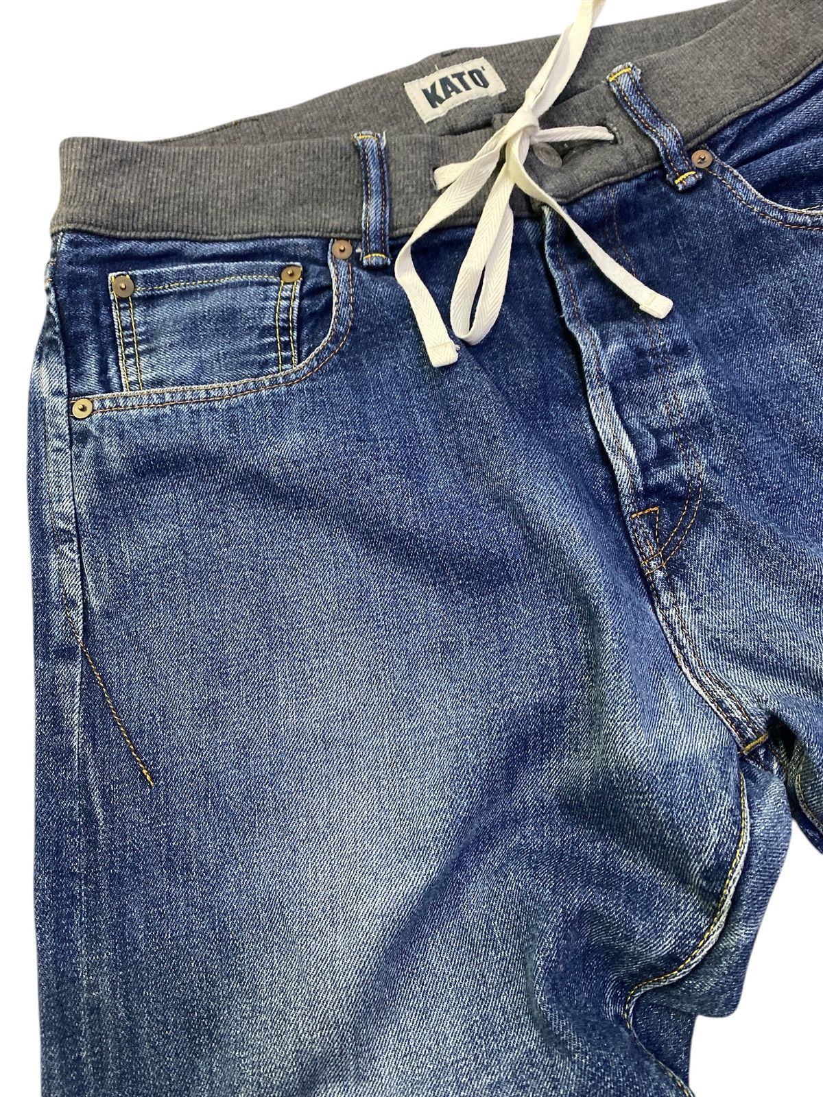 Japanese Brand × KATO × Vintage Rare Kato Jogger Selvedge Jeans Size US 34 / EU 50 - 3 Thumbnail