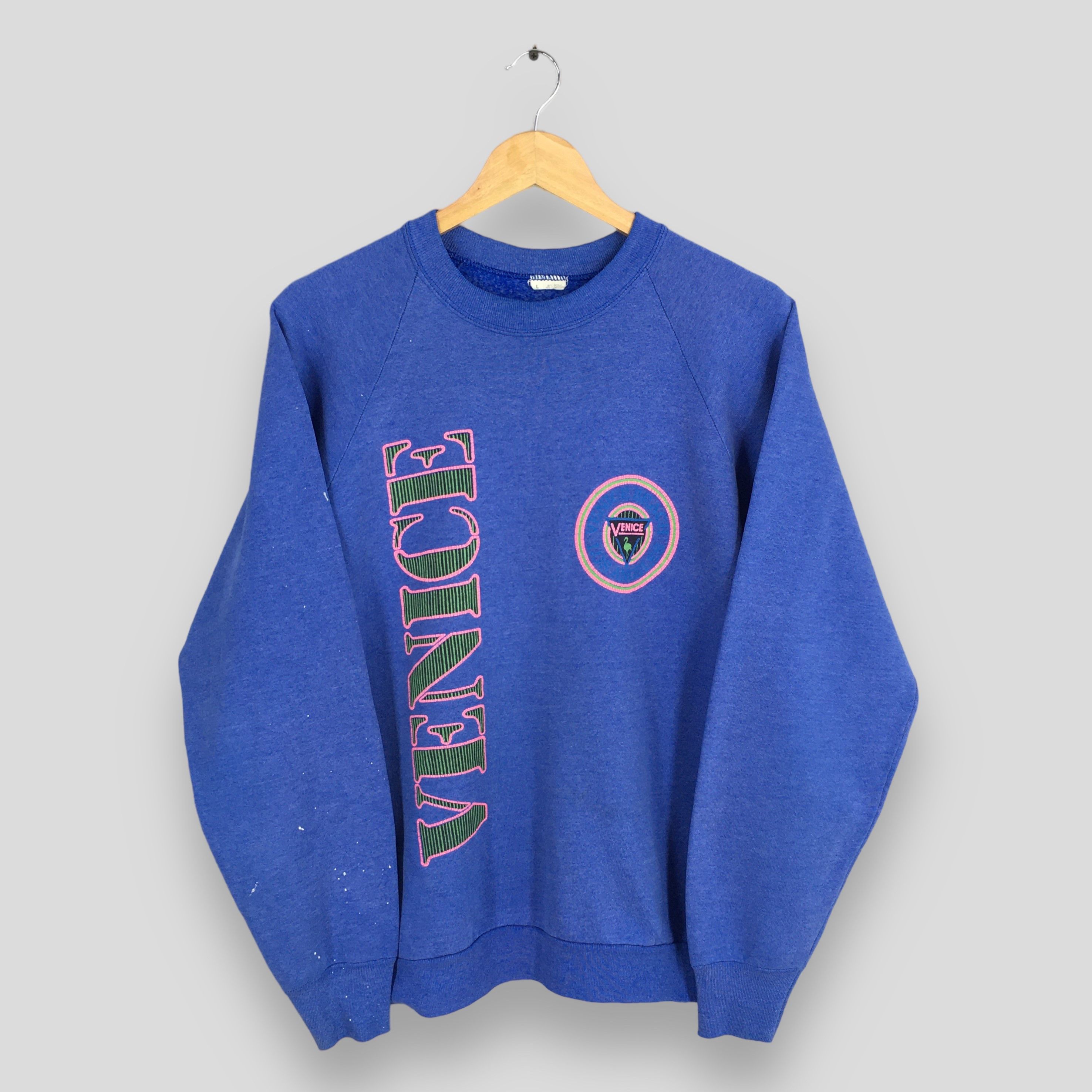Vintage Vintage 90's Venice Italia Blue Sweatshirt Large Size US L / EU 52-54 / 3 - 1 Thumbnail