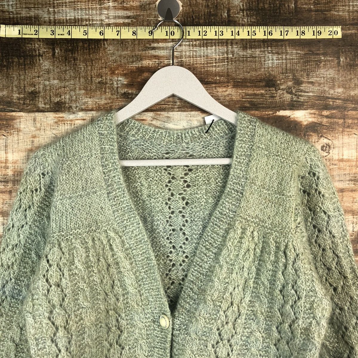 Japanese Brand Japan cardigan vintage faded Green Knitwear #A2282 Size S / US 4 / IT 40 - 4 Thumbnail