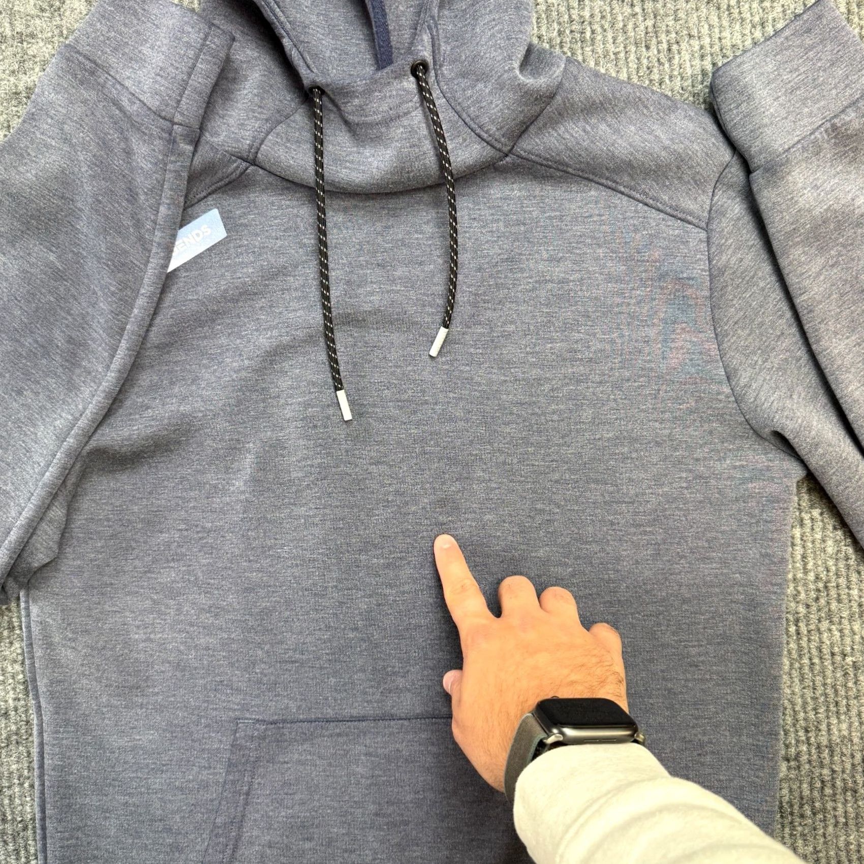 Vintage LEGENDS Hawthorne Tech Hoodie Mens S Light Blue Performance Sweatshirt Gym & Training Hooded Pockets Stretch Mock Neck Solid Blue Size US S / EU 44-46 / 1 - 3 Thumbnail