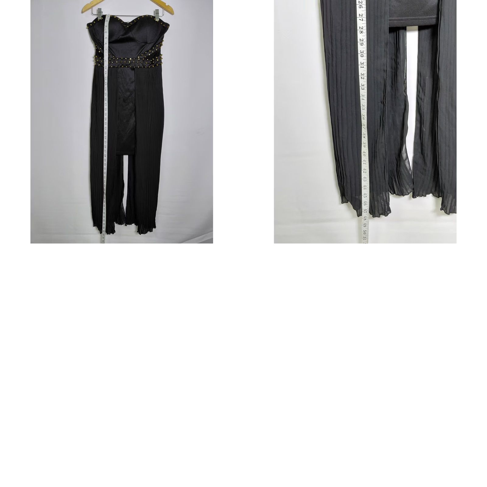 Vintage VOXX Black Strapless Jumpsuit Stud Accents Women Size L Dress Length Knee Length Party/Cocktail Size 36" / US 14 / IT 50 - 9 Thumbnail