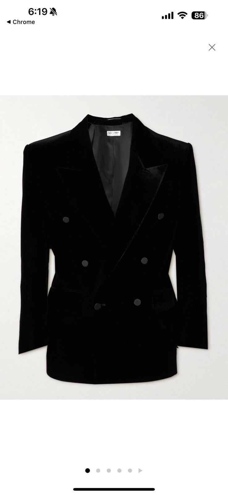 Saint Laurent Paris × Yves Saint Laurent NEW!!!! 52R Saint Laurent Velvet Double Breasted Jacket Size 52R - 1 Thumbnail