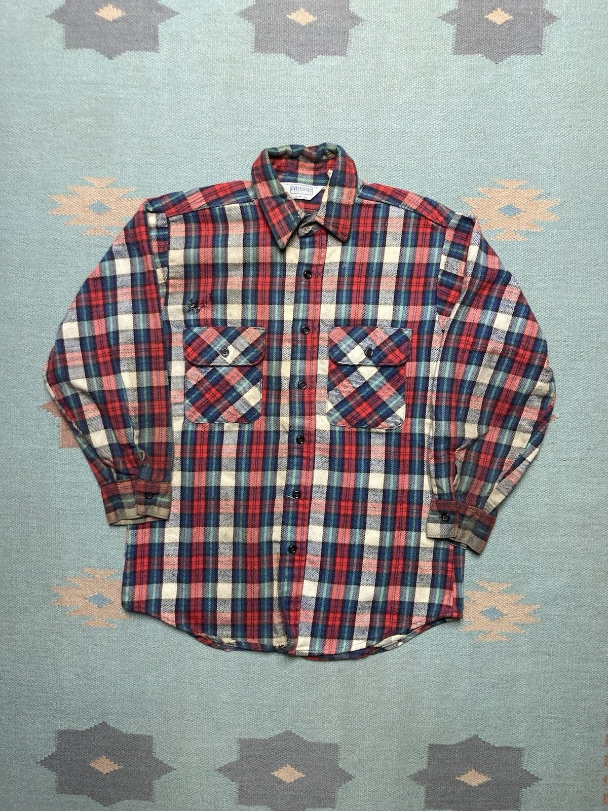 Vintage five brother flannel shirt woven cotton plaid distressed M Size US M / EU 48-50 / 2 - 1 Thumbnail