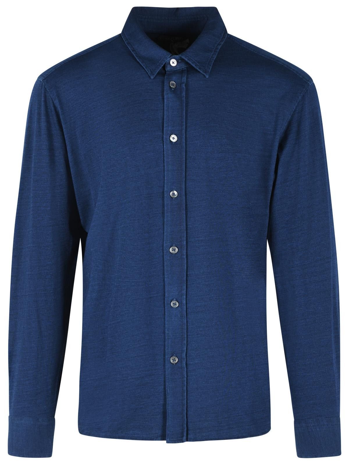 Tom Ford TOM FORD Blue Cotton Shirt Size US M / EU 48-50 / 2 - 1 Thumbnail