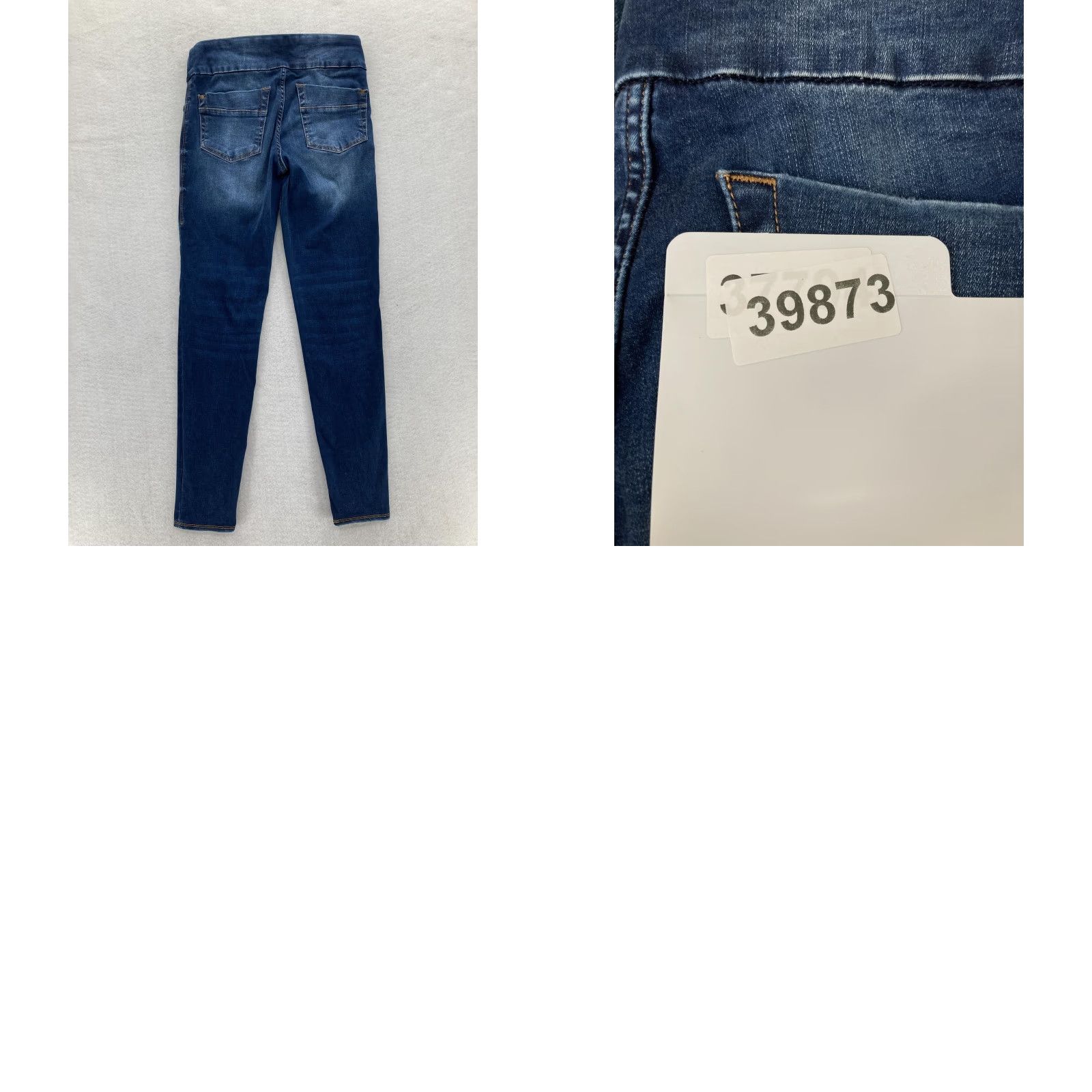 Vintage Rock & Republic Jeans Womens 8 Blue Denim RX Fever Pull On Skinny High Rise Slimming Stretch Distressed Logo 90s Grunge Size 30" / US 8 / IT 44 - 9 Thumbnail
