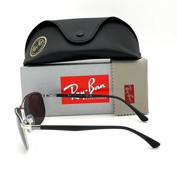 RayBan Ray Ban RB3671 9144B1 Black on Silver / Dark Gray 60mm Size ONE SIZE - 3 Thumbnail