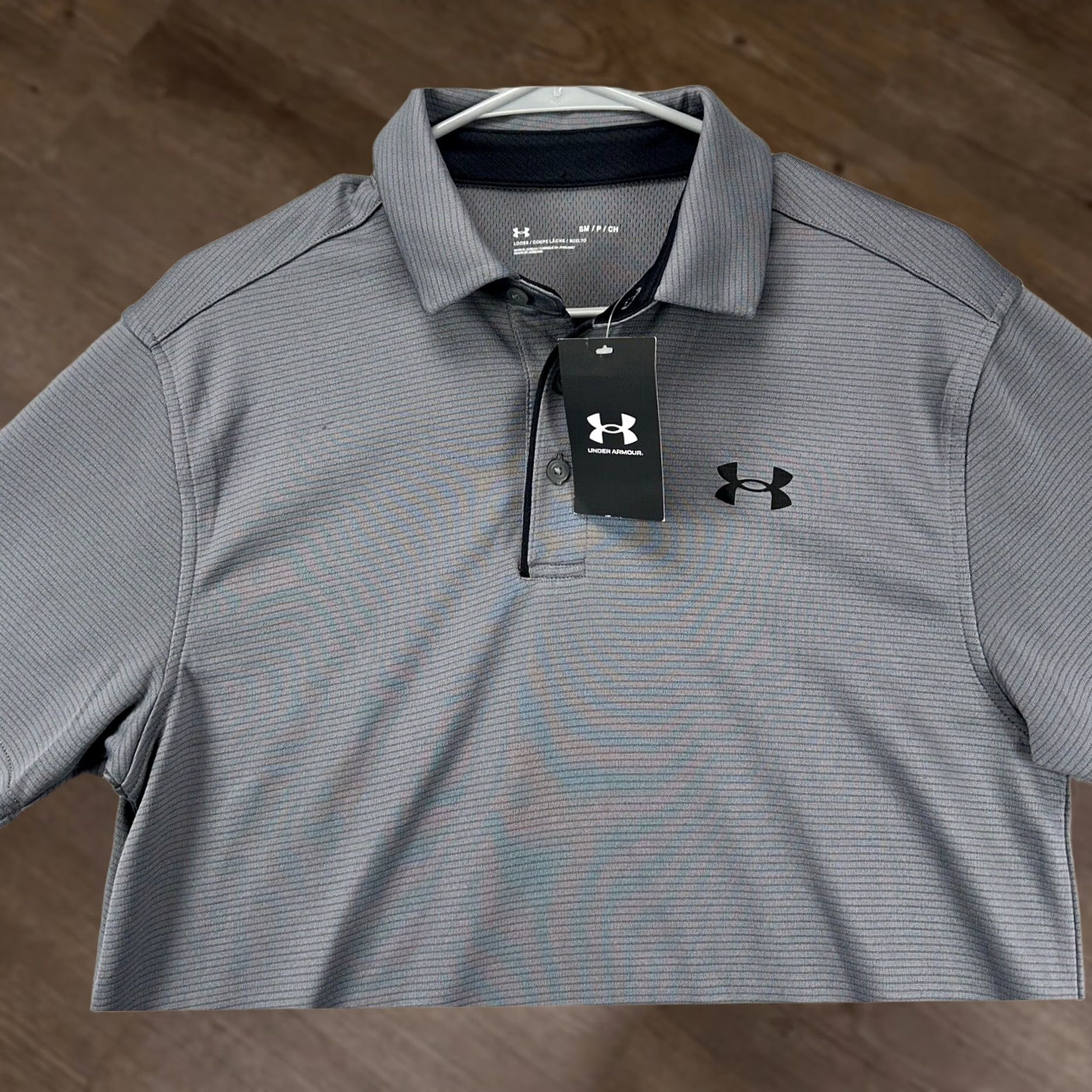 Under Armour Under Armour Shirt Mens Small Grey Striped Tech Polo Performance Golf Rugby NEW Size US S / EU 44-46 / 1 - 1 Thumbnail