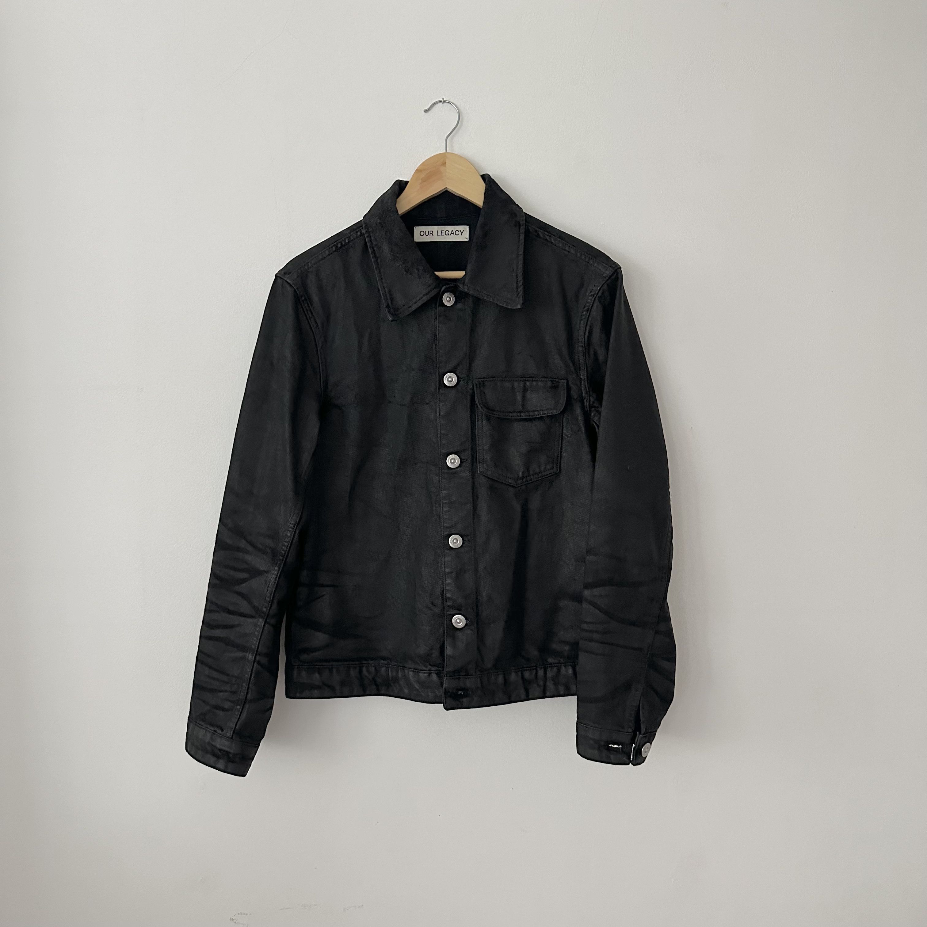 Our Legacy OUR LEGACY REBIRTH WAXED DENIM JACKET BLACK | Grailed