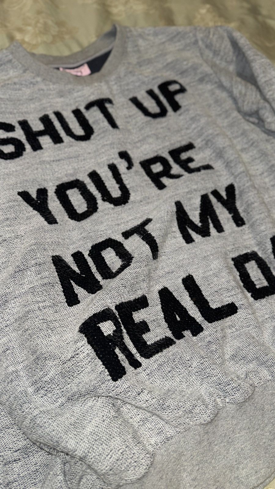ASHISH Ashish Sequins Shut up you re not my real dad sweater Size US M / EU 48-50 / 2 - 2 Thumbnail