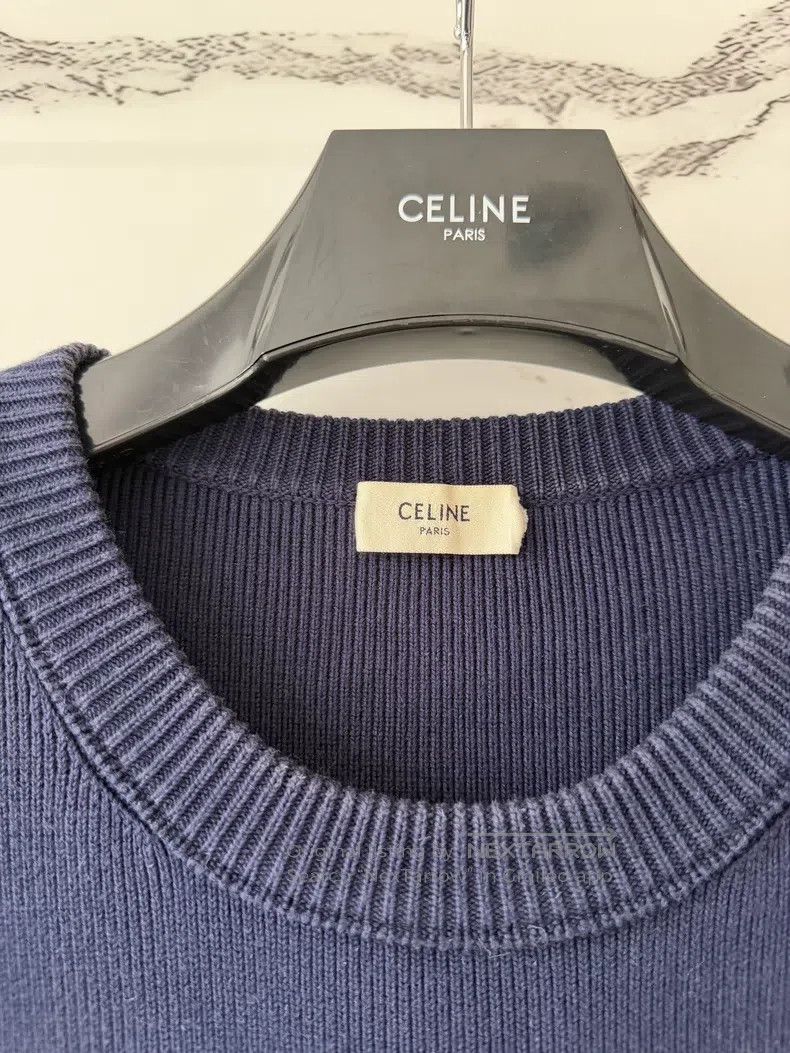 Celine CELINE Blue Logo Sweater Size US XL / EU 56 / 4 - 2 Thumbnail