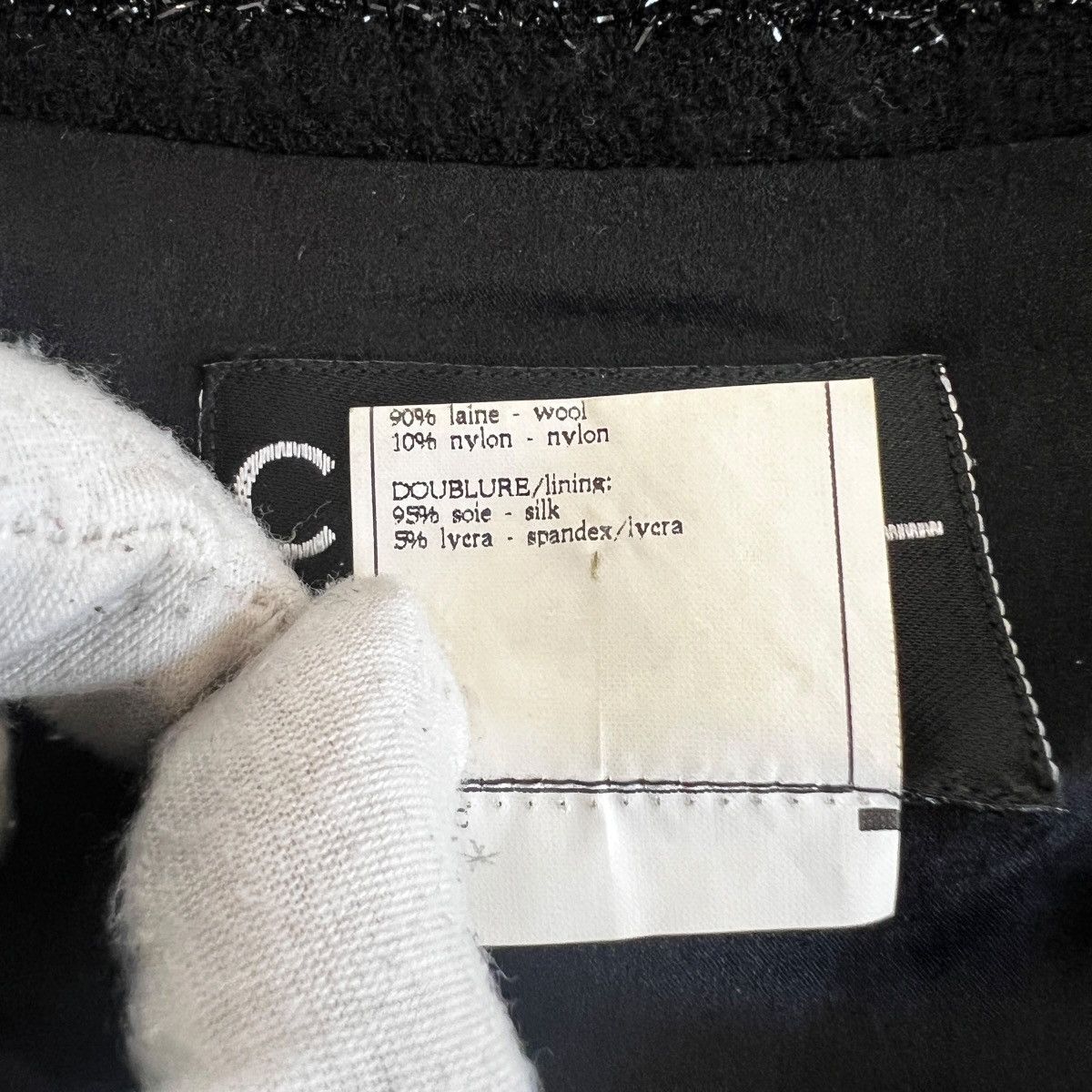 Chanel CHANEL 1995AW BOUTIQUE Black Sequined Tweed Jacket Skirt Set Size S / US 4 / IT 40 - 5 Thumbnail