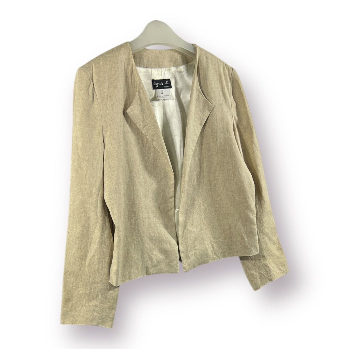 agnes b. 🔥 Vintage Agnes b Made in France Buttonless Crop Jacket Size M / US 6-8 / IT 42-44 - 3 Thumbnail