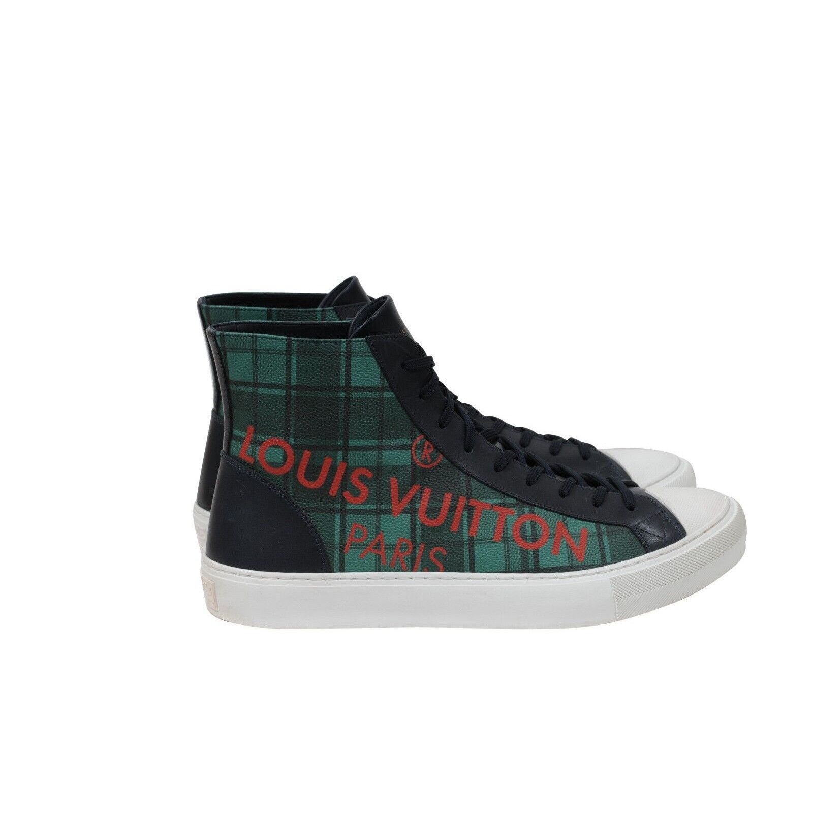 Louis Vuitton Tattoo Sneakers Green Plaid Size US 10.5 / EU 43-44 - 8 Thumbnail