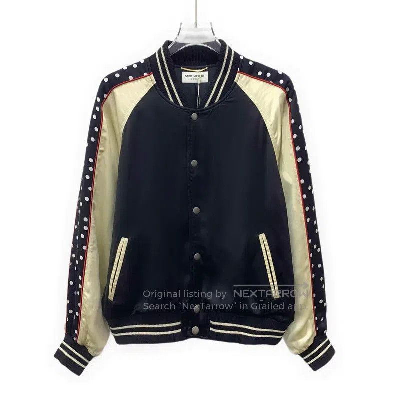Saint Laurent Paris Saint Laurent Paris Color-Blocked Polka Dot Striped Collar Size US XXS / EU 40 - 1 Thumbnail
