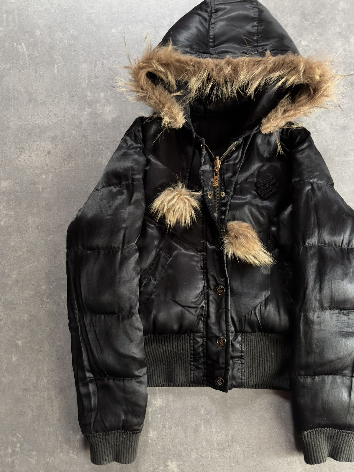 Rocawear 00s Rocawear Reversible Faux Fur Hooded Bomber Jacket M L Size M / US 6-8 / IT 42-44 - 5 Thumbnail