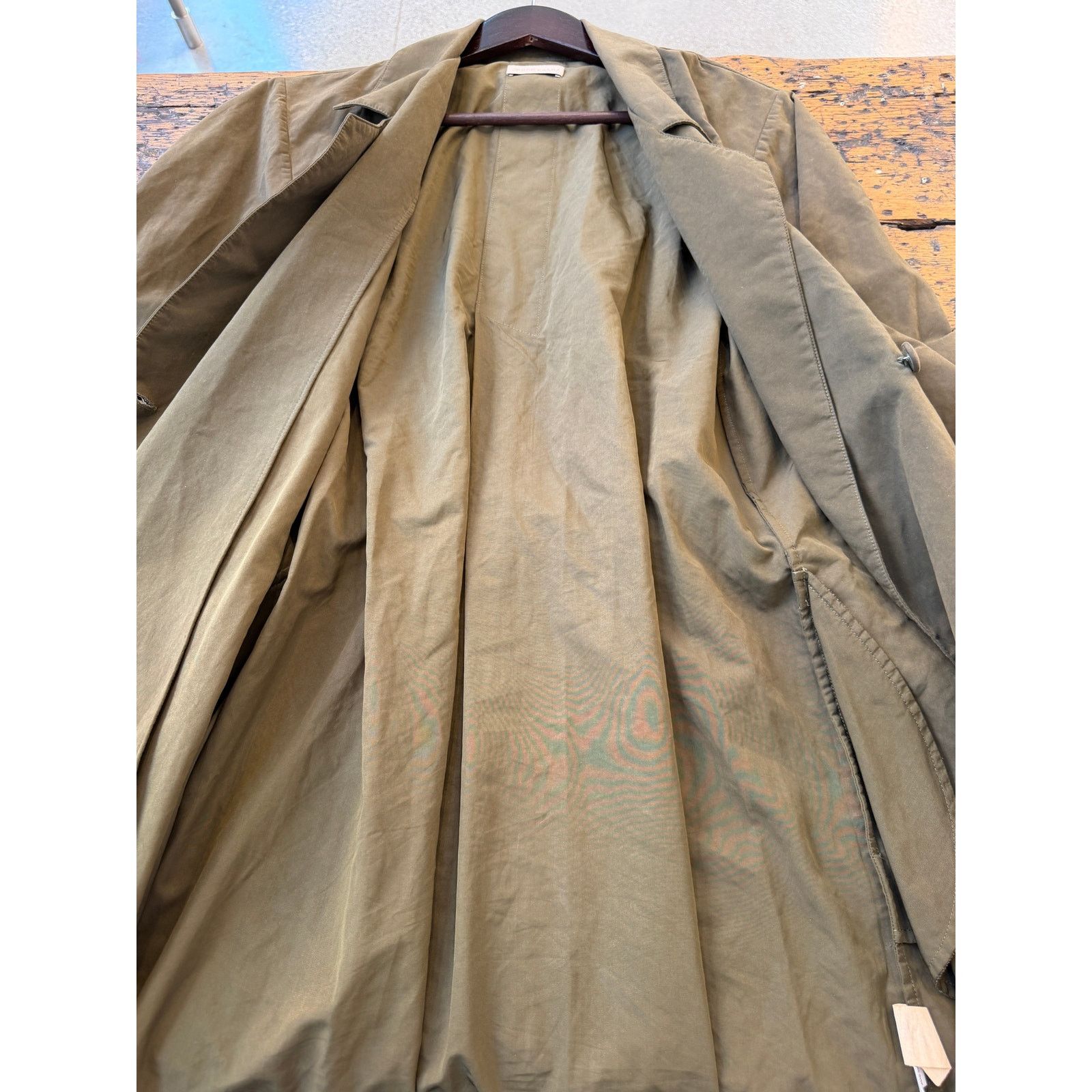Jesse Kamm Jesse Kamm Olive Green Trench Coat Size ONE SIZE - 4 Thumbnail