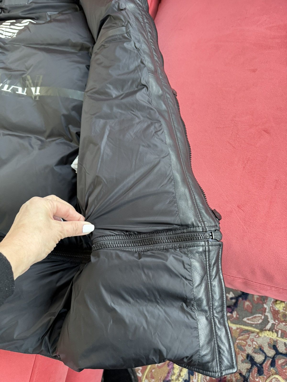 Emporio Armani Emporio Armani black lamb skin puffer, duck down, size XXL Size US XXL / EU 58 / 5 - 7 Thumbnail